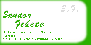 sandor fekete business card